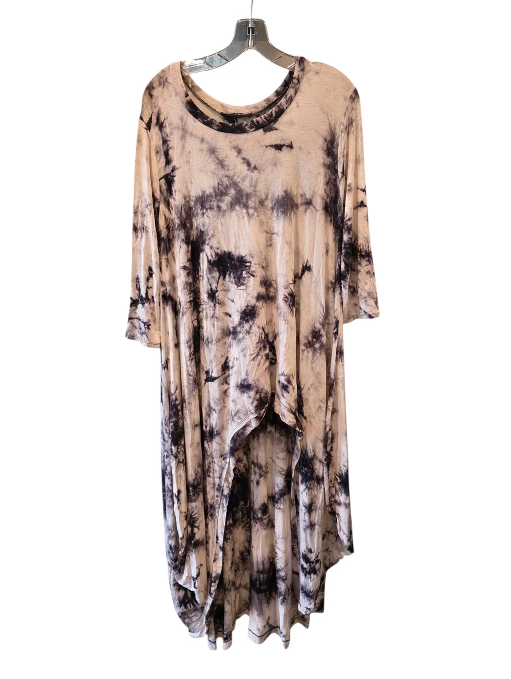 Miracle Berry White And Black Tie Dye Hi-Lo Tunic Size X-Large - Picture 1 of 8